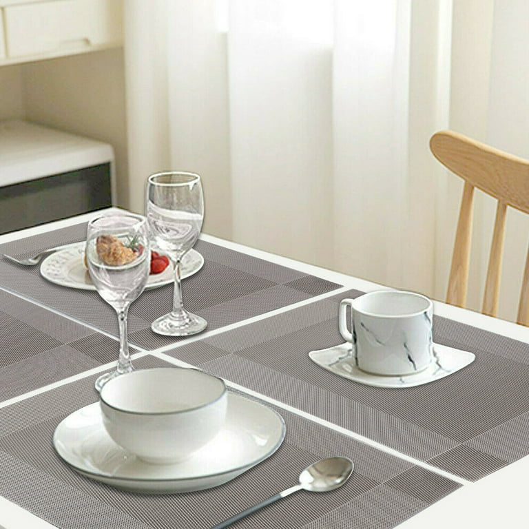 4pcs Clear Placemats for Dining Table, 16x12inch Plastic Dining Mats, Heat  Resistant Washable Kitchen Table Mats, Non-Slip Translucent Placemats 