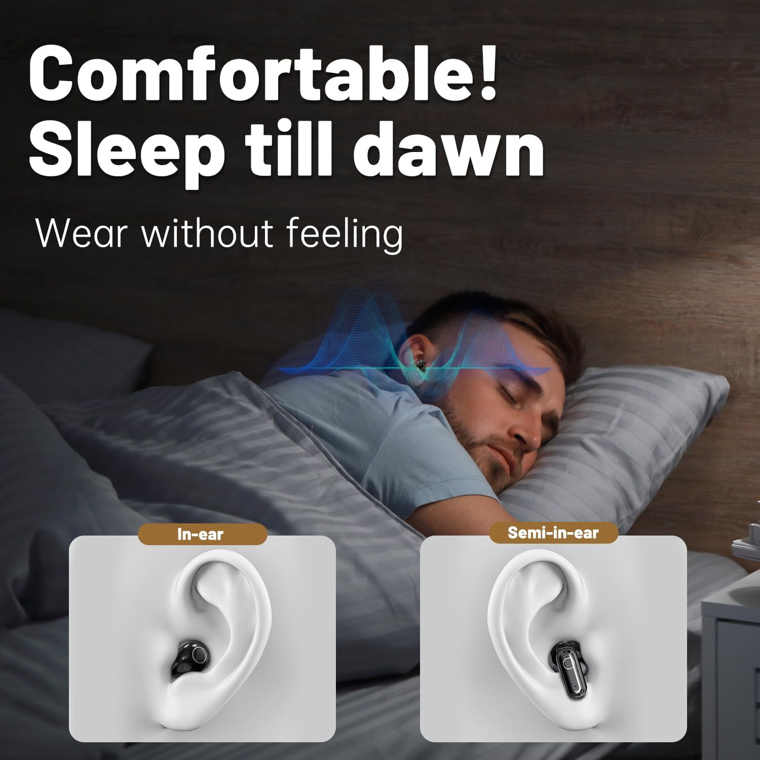 Wireless Bluetooth Headset，Tiny Size Invisible Earbuds，Sleep and Sports Earphones Set, Mini and Short Handle Design，for Work Sport Sleeping ﻿ ﻿ (Purple)