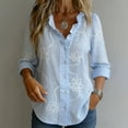 thumbnail image 5 of APEXFWDT Floral Boho V Neck Shirt Women Long Sleeve Button Down Shirts Casual Western Shirts, 5 of 5
