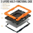 thumbnail image 5 of ELEHOLD Rugged Case for iPad Air 13-inch M3 (2025) / M2 (2024) Three-Layer Protection with Screen Protector Portable Folding Handle Grip 360° Rotating Kickstand Bracket Shockproof Cover,Orange, 5 of 8
