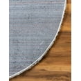 thumbnail image 6 of Unique Loom Rabat Shag Collection Area Rug - Tribal (8' Round Pure Ivory/Gray), 6 of 7