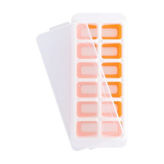 Ice Trays for Freezer with Lid, 12-Cavity Ice Mold, Reusable Easy Release Flexible Ice Trays with Removable Lids for Cocktail, Coffee