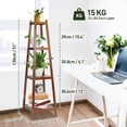 thumbnail image 2 of Plant Stand for Indoor, 4 Tier Outdoor Plant Shelf, 4 Potted Ladder Plant Holder, Wooden Storage Rack Small Space Table for Patio Garden Living Room Yard, 51x 15 Inch, 2 of 9