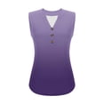thumbnail image 4 of Jalioing Women's Tank Tops Fashion V Neck Button Sleeveless Tank Shirts Summer Trendy Casual Gradient Shirts, 4 of 7