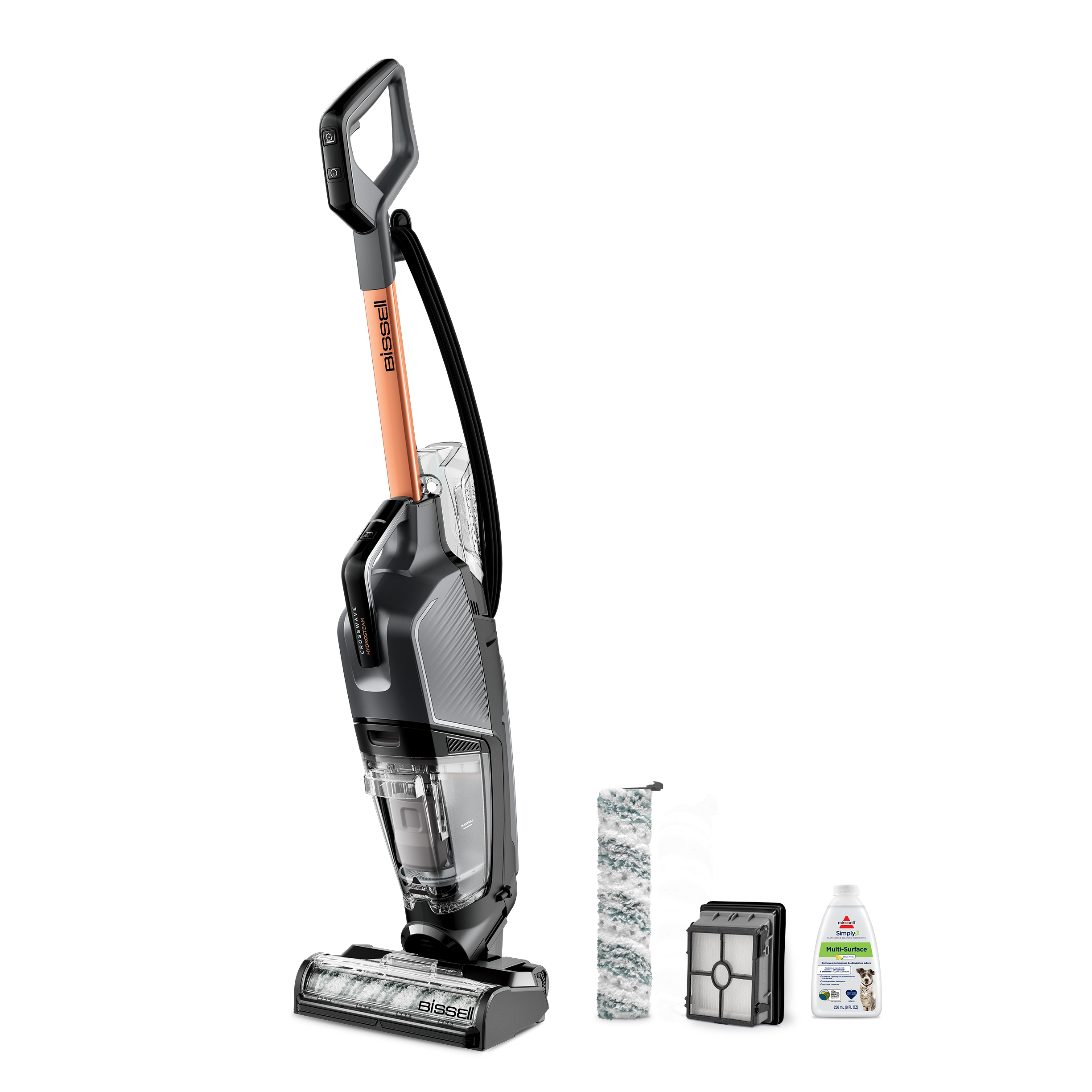 BISSELL CrossWave HydroSteam, Corded, Multi-Surface Hard Floor Cleaner, Wey Dry Vacuum, for Hard Floors & Area Rugs, HydroSteam Technology, Two Tank Technology, Self-Cleaning Cycle, 3513