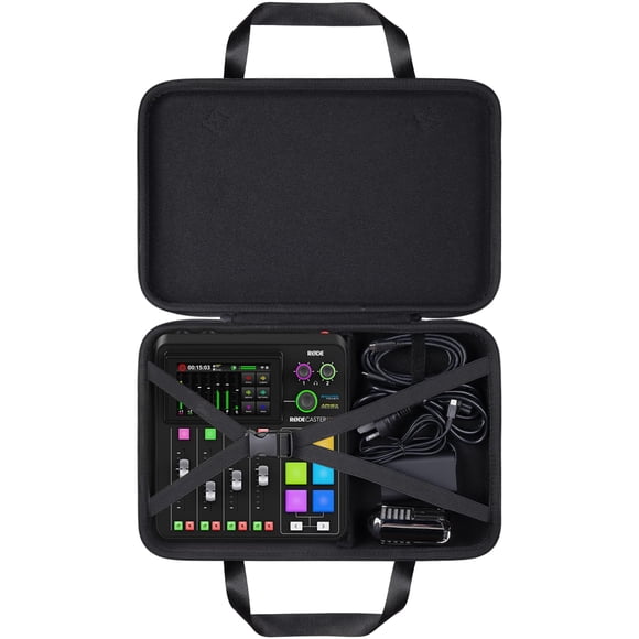 khanka Étui de Voyage Rigide de Remplacement pour RODE RODECaster Duo Studio de Production Audio Intégré, Noir, Duo, Classique