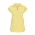 thumbnail image 3 of Womens Spring Summer Shirts Cotton Linen Plus Size Loose Fit Plain Casual Solid with Pocket Shirts for Women, 3 of 3