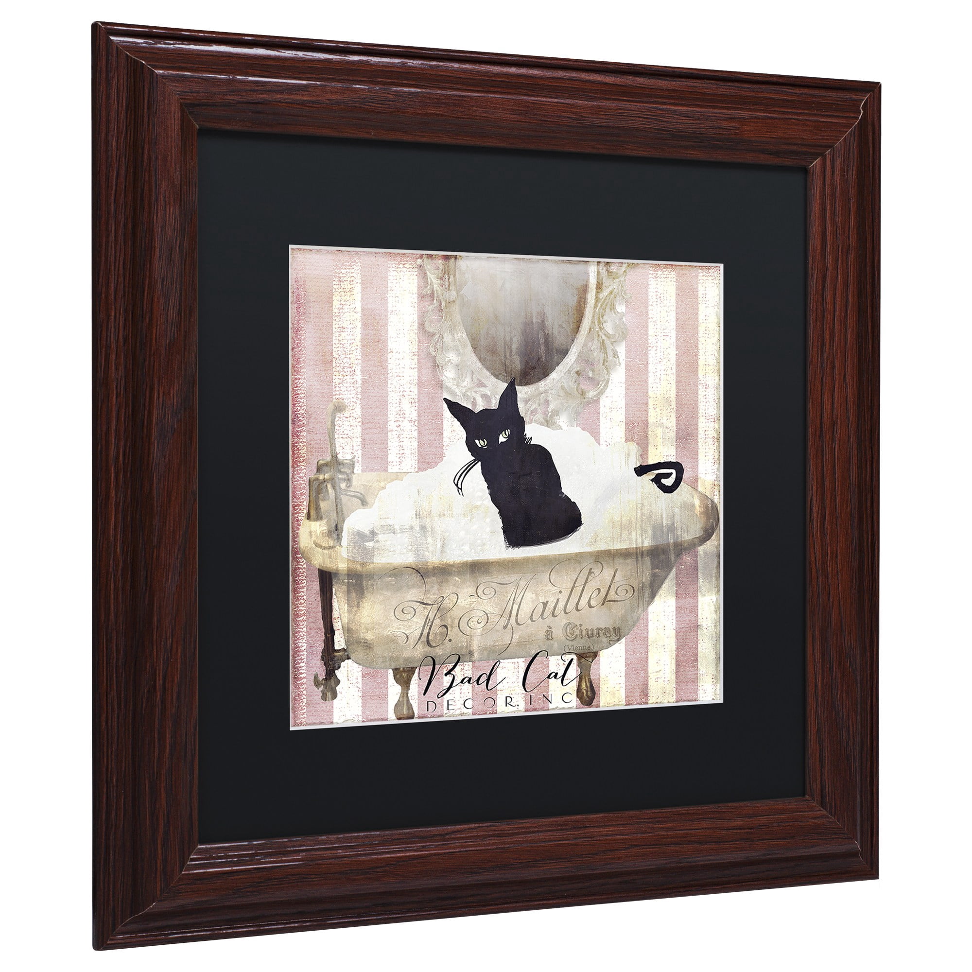 "Bad Cat II" Canvas Art by Color Bakery Black Matte, Wood Frame