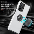 thumbnail image 2 of Case for Xiaomi 11T/11T Pro, Dual Layer Hard Military Phone Case with 360 Degree Ring Stand Silicone Bumper (Camera Protection) Magnetic Car Holder Protective Phone Cover Protector - Silver, 2 of 15