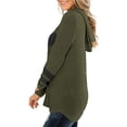 thumbnail image 4 of Fesfesfes Women Hooded Color Block Long Sleeve Pullover Hooded Side Split High Low Tunic Top Clearance Under $10, 4 of 7