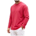 thumbnail image 3 of OYXSER Men's Long Sleeve T Shirt Crew Neck Cotton Soft Lightweight Basic Tee 9 Colors S-3XL, 3 of 9