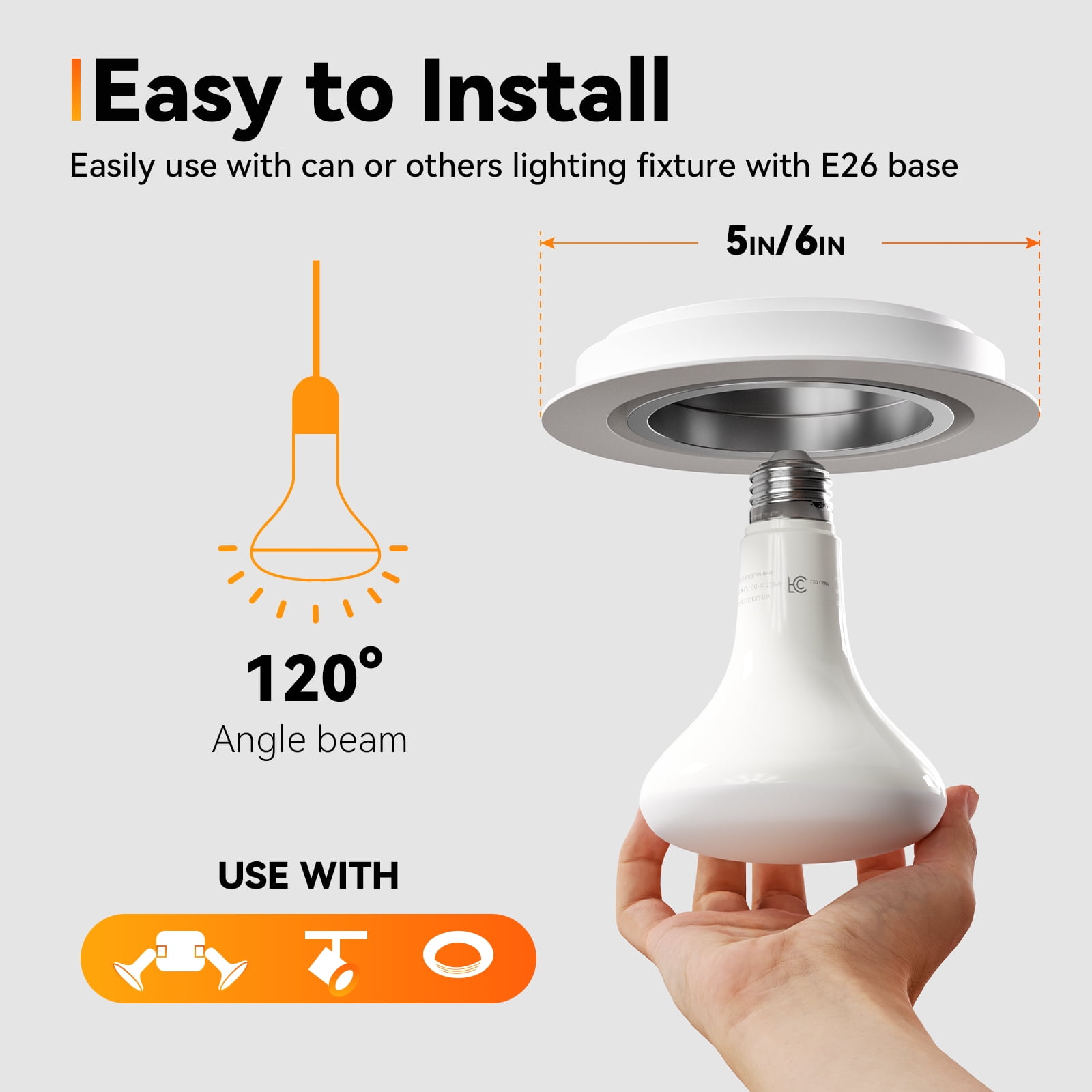 TJOY 12 Pack BR30 Led Bulbs 65W Equivalent, Dimmable Indoor Flood Lights Bulb, E26 Base, 2700K Soft White, 9W, 800 LM, Recessed Lighting Bulb for Ceiling, Recessed Can, Living Room and Kitchen