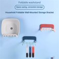 thumbnail image 1 of Home Bathroom Wall-mounted Foldable Hook-free Basin Bracket With Rounded Edges And Corners  Storage Rack, 1 of 1