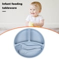 thumbnail image 4 of Silicone Baby Feeding Set Divided Suction Plate with Toddler Spoon And Forks BPA Free Independent Eating Baby Led Weaning Supplies, 4 of 7