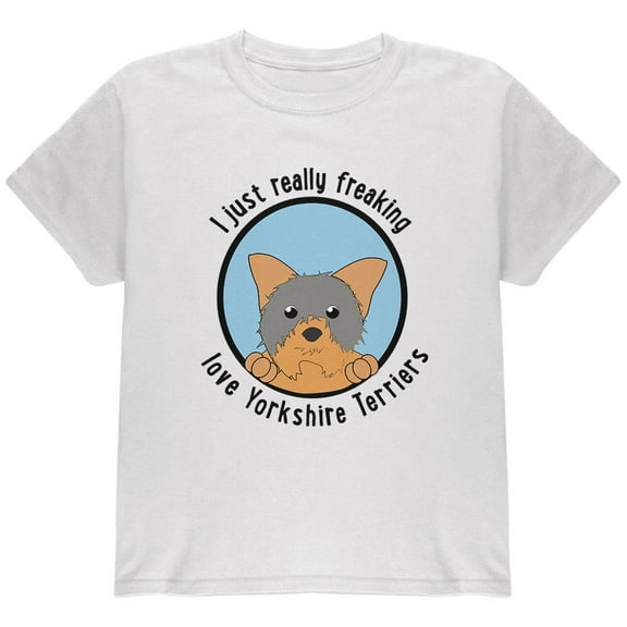 I Just Love Yorkshire Terriors Dog Youth T Shirt White YLG