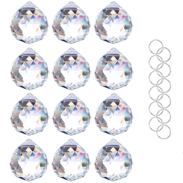 Crystal Suncatcher HDCRYSTALGIFTS, cristal transparente, 20 mm, paquete de 12