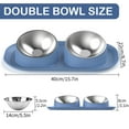thumbnail image 3 of Ptlom Elevated Stainless Steel Pet Food Bowl with Stands, Raised Dog Cat Feeding Bowls Set Suitable for Cats and Small Dogs, Blue, 3 of 9