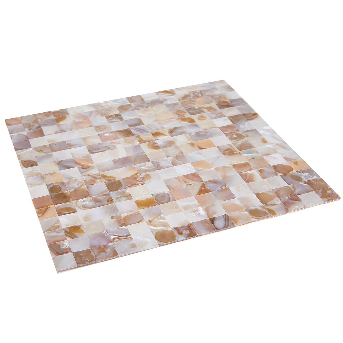 Acopelo Peel and Stick Natural Mother of Pearl Mosaic Shell Tile Brown 12" x 12" for Backsplash, Kitchen Wall, Fireplace - 6 Tiles
