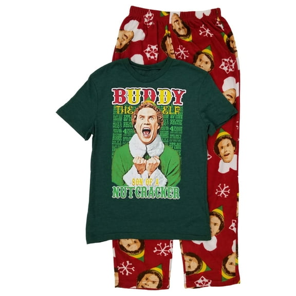 Briefly Stated Mens 2-Piece Buddy The Elf Christmas Sleepwear Pajama Set S