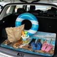 thumbnail image 2 of COEQINE Universal Auto Cargo Mat 29" x 39", Scratch-proof Non-Slip Dog Trunk Cover Stylish Car Accessory Fits Most Cars, SUVs & Trucks, Multi Cats Summer Beach, 2 of 7