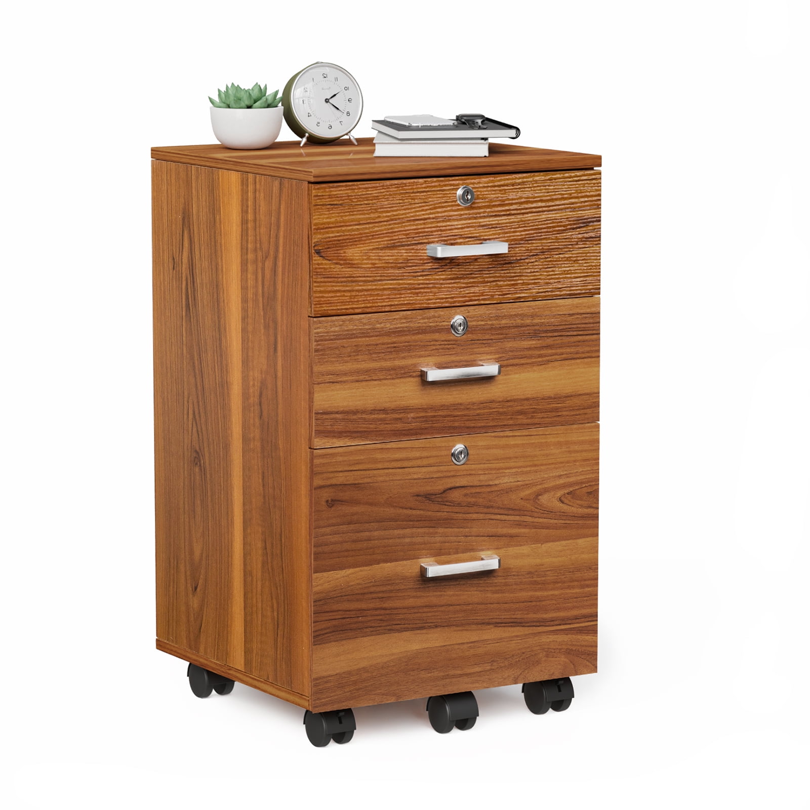 Red Brown-3 Drawer