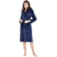 thumbnail image 2 of Womens Mens Fleece Robe Soft Plush Bathrobe Long Warm, 2 of 7