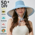 thumbnail image 2 of 7" Women's Wide Brim Sun Hat, Large Foldable UV Protective Sun Hat, can be Worn on Both Sides, 2 of 6