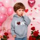 thumbnail image 5 of Sudadera con capucha y estampado de corazón de San Valentín, sudadera de manga larga para niños y niñas, chaqueta para niñas de talla mediana y grande., 5 of 7