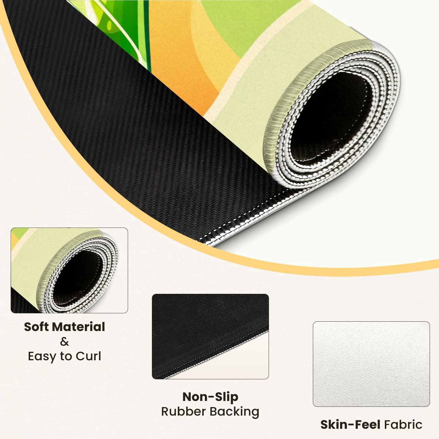 Mahjong Mat 31.5" x 31.5" Vibrant Green Cocktail Lime Slices Ice Cubes Non-Slip Noise Reduction Mahjong Tiles Table Cover for Dominoes Poker Card Board and Tile Games