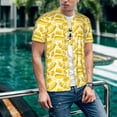thumbnail image 6 of Lsque Ears Of Corn Pattern Mens Polo Golf Shirts Funny Graphics Shorts Sleeve Button Shirts Baseball T-shirt-Large, 6 of 7