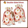 thumbnail image 2 of Fuzoiu Daisy and Ladybug Print Christmas Gift Bag,Burlap Gift Bag with Drawstring Closure & Hang Tag,Perfect for Holidays, Birthdays, and Special Occasions-Small, 2 of 7