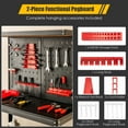 thumbnail image 4 of GVN Tool Storage Workbench with Peg Board 2 Lower Shelves 14 Hanging Accessories-Black, 4 of 11