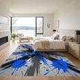 thumbnail image 3 of ODIKA 5'x7' Machine Washable Non-Slip Area Rug, Abstract Blue High Traffic Rug, Blue, 956049, 3 of 7