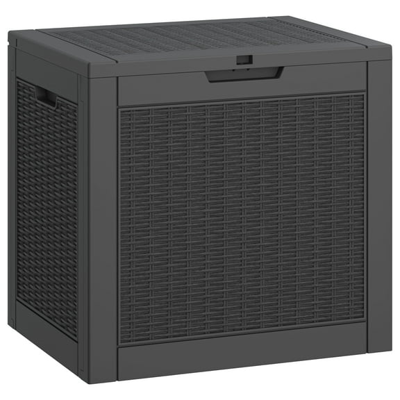 31 Gallon Resin Waterproof Deck Box, Outdoor Storage Box for Patio Furniture, Cushions, Garden Tools and Pool Supplies, UV Resistant, Lockable Lid and Side Handles,Black