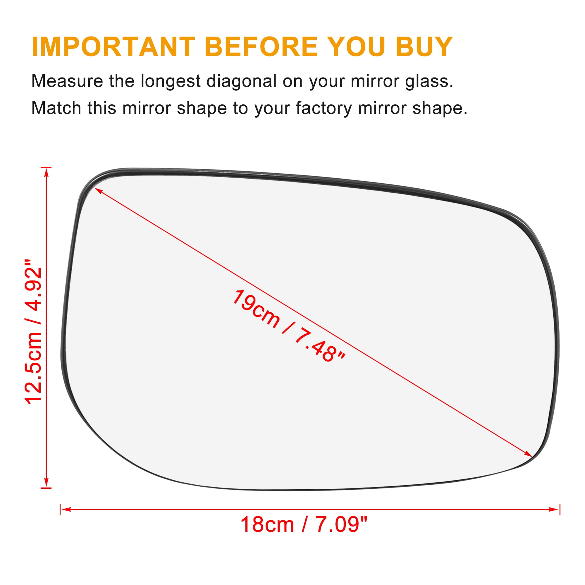 X AUTOHAUX Car Rearview Right Side Heated Mirror Glass with Backing Plate 879080D260 for Toyota Yaris 2006-2012 X AUTOHAUX Car Rearview Right Side Heated Mirror Glass with Backing Plate 879080D260 for Toyota Yaris 2006-2012