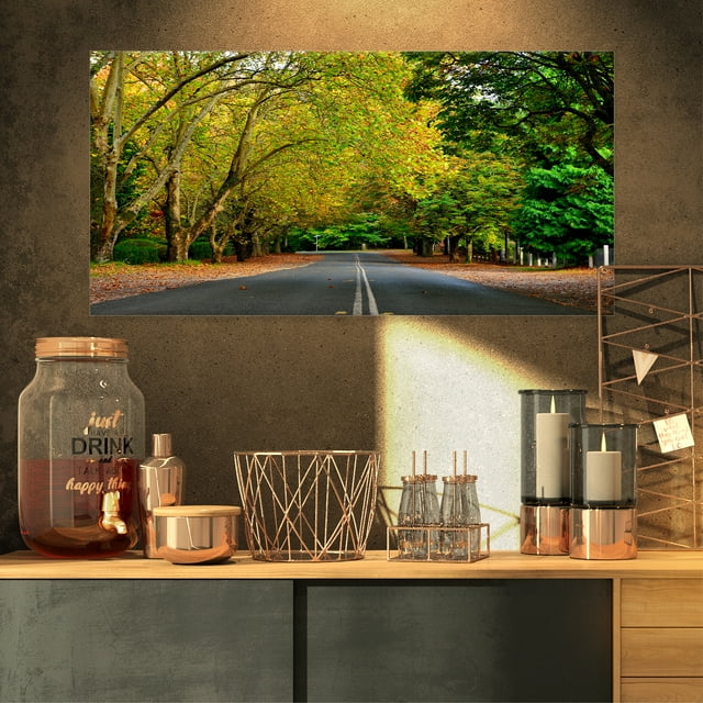 Road through Stunning Green Verdure - Impression sur Toile Paysage