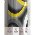 thumbnail image 7 of Yellow Geometric Semi Sheer Curtains 72 Inch Length 2 Panels Set, Gray Black Retro Abstract Stripes Lines Sheer Kitchen Curtain Privacy Voile Window Curtain for Living Room Bedroom Rod Pocket Drapes, 7 of 7
