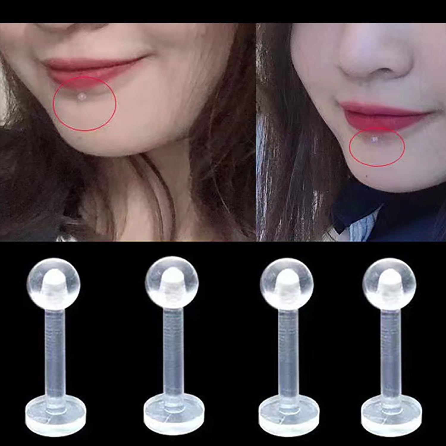 Nose piercing clear plug best sale