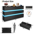 thumbnail image 6 of Blotout 6 Drawer Dresser with 60000-color LED Lights & Power Outlet, 59'' Long Modern Chest of Drawers for Closet, Handle Free Minimalist Dresser for Bedroom, Living Room, Entryway, Hallway, 6 of 7