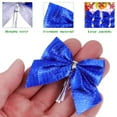 thumbnail image 4 of Amosfun - 60 piezas de lazos de Navidad, mini árbol de Navidad, adornos decorativos de bowknot para envolver regalos, fiesta (azul), 4 of 7