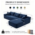 thumbnail image 2 of Aukfa 96" Cloud Sectional Sofa Deep Seat Boneless Couch Modular L-Shaped Couch, Right Chaise Corduroy Sofa for Living Room, Blue, 2 of 9