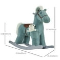 thumbnail image 3 of Qaba Kids Plush Ride-On Rocking Horse with Bear Toy, Children Chair with Soft Plush Toy & Fun Realistic Sounds, Blue, 3 of 10
