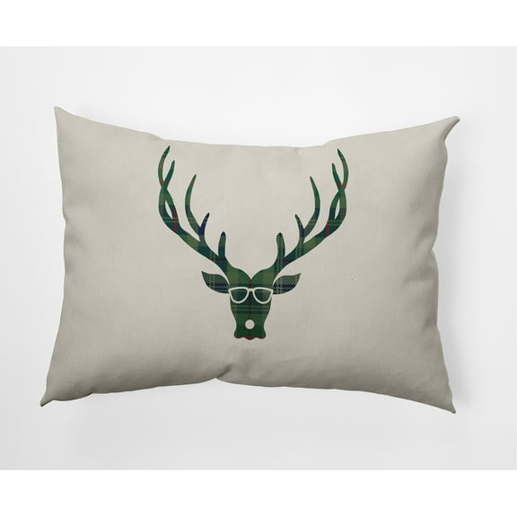 Simply Daisy 14" x 20" Cool Dude Holiday Reindeer Outdoor Throw Pillow