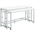 thumbnail image 3 of Pemberly Row 5-piece Wood Counter Height Table Set White and Chrome, 3 of 19
