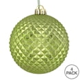 thumbnail image 4 of Vickerman 6" Celadon Durian Glitter Ball Ornament, 4 per Bag, 4 of 4