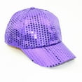 thumbnail image 5 of 2DXuixsh Womens Baseball Caps Visor Hat Jazz Shining Sequin Hat Bling Dance Hats High Top End Plain Cap Fashion Solid Color Cap Beaded Large Cap for Women Purple, 5 of 5