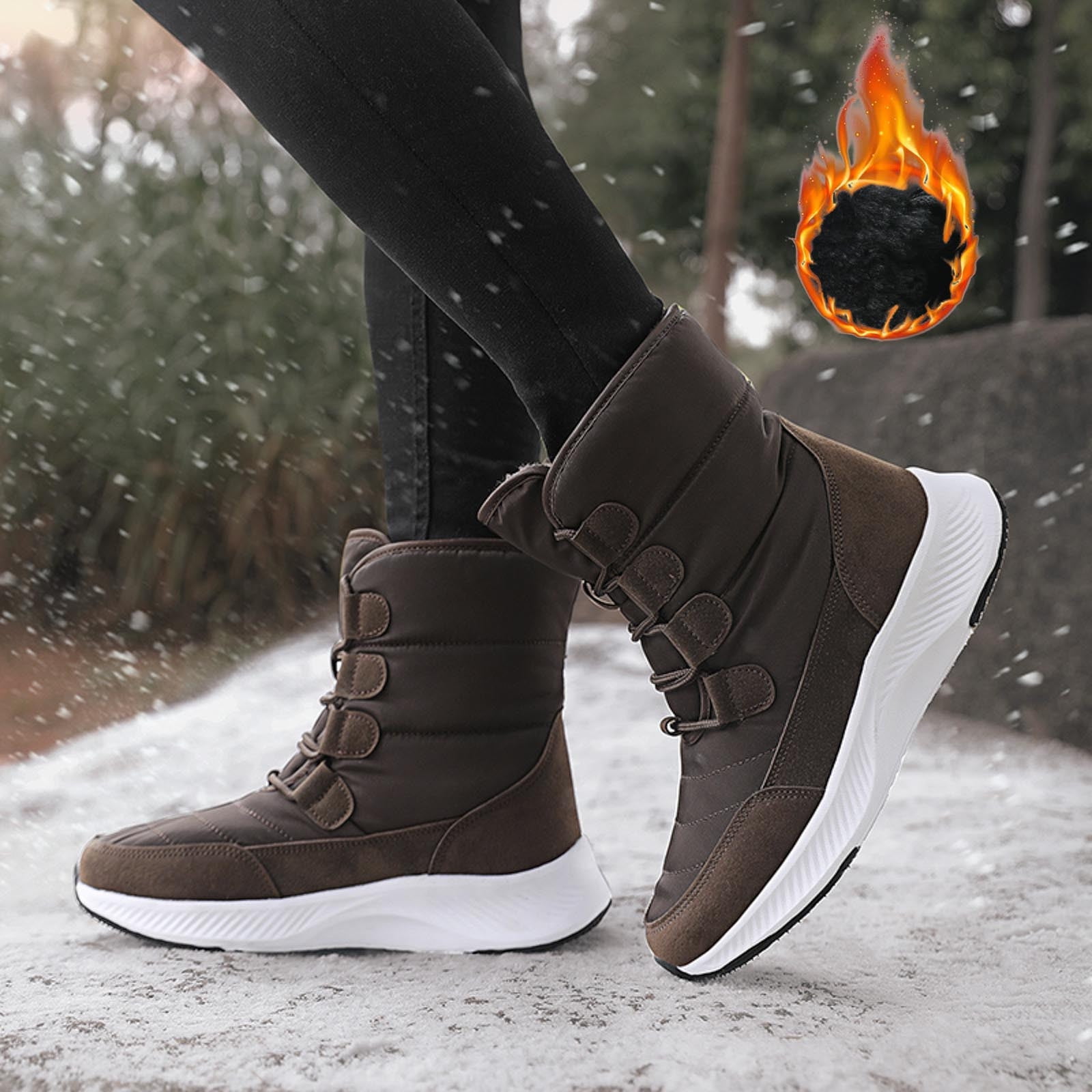 PMUYBHF Non Slip Casual Boot Waterproof Ankle Boots