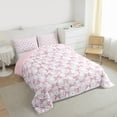 thumbnail image 3 of Feelyou Kawaii Pink Bowknot Full Size Comforter Sets, Cartoon Love Heart Bedding Comforter Set, Square Buffalo Plaid Reversible Bedding Sets, Super Cozy Room Decor, 3-Piece, 3 of 8