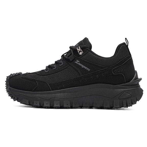 Men's Lace‑Up Mid‑Top Outdoor Hiking Shoes, Spliced Multi‑Panel Upper Footwear with Deep‑Lug Rugged Thick Outsole for Mountain Trekking and Field Outdoor Activities