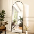 BEAUTYPEAK Arched Full Length Floor Mirror 64"x21.1" Full Body Standing Mirror,Black - Walmart.com